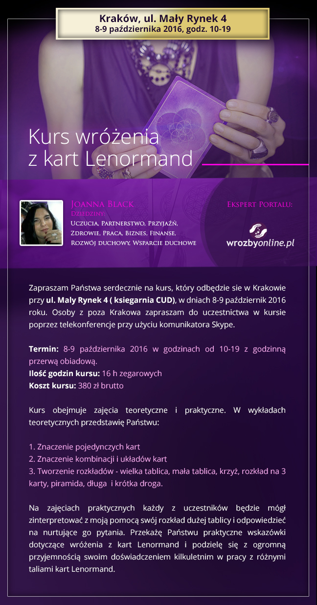 Kurs wróżenia z Kart Lenormand